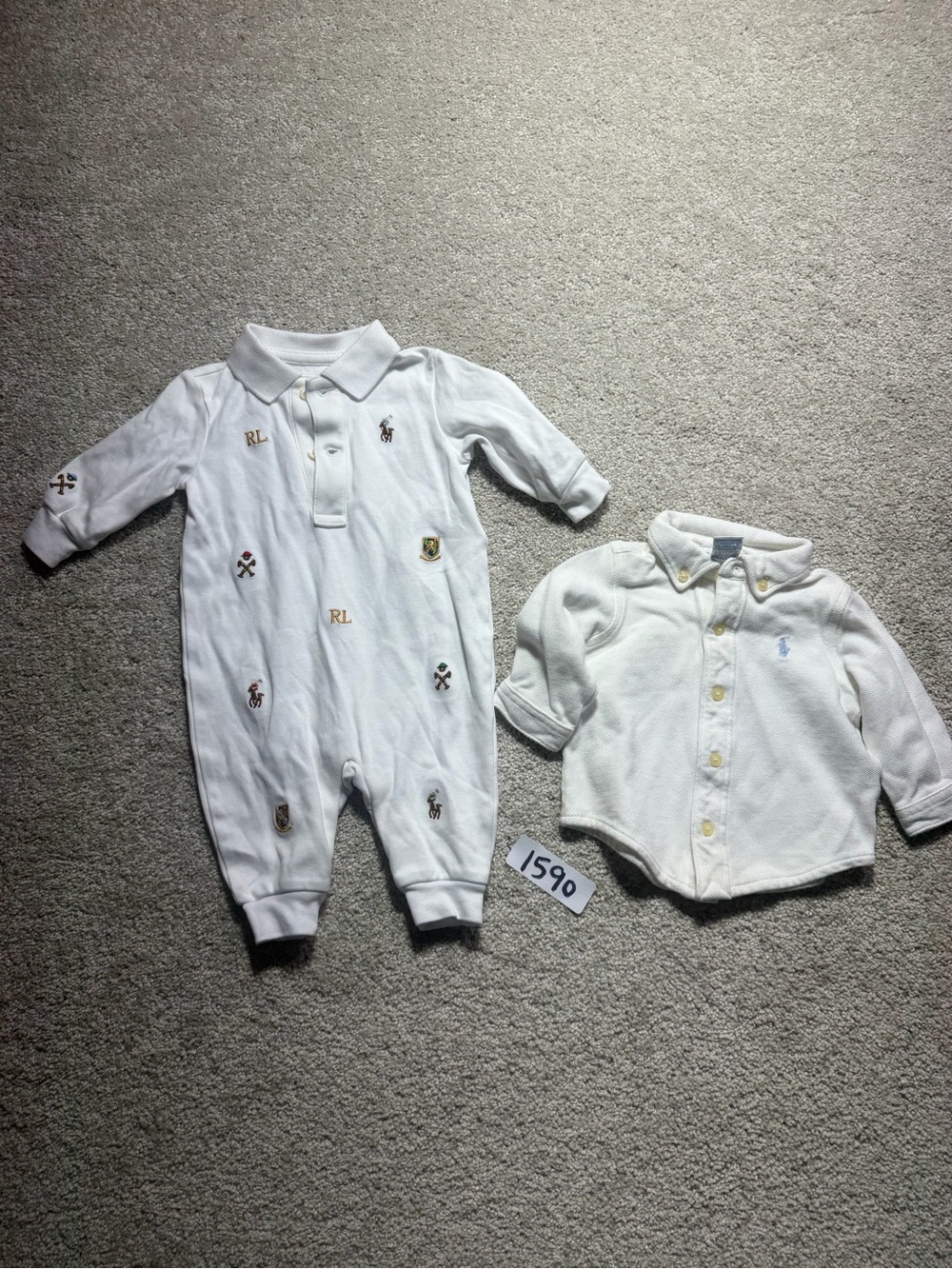 Ralph Lauren baby sleeper and shirt sz 3m-6m